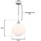 Westinghouse Pendant LED Dimmable 12W Moretti Glassobe, Brushed Nickel Frosted Opal Glass 6119500 - alternate 2